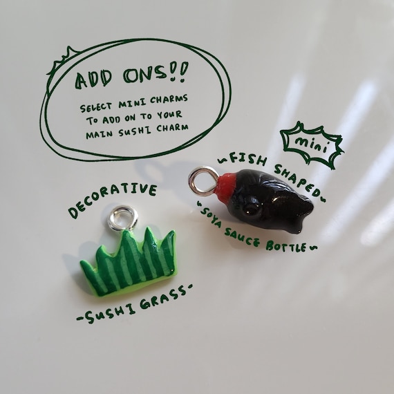 Sleepy Chicks Sushi Charms || Ikura, Sashimi, Shrimp, Edamame