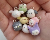 希少 黒入荷！ Mini Etsy - Keychain Clay Polymer Handmade || Charm Character アクセサリー