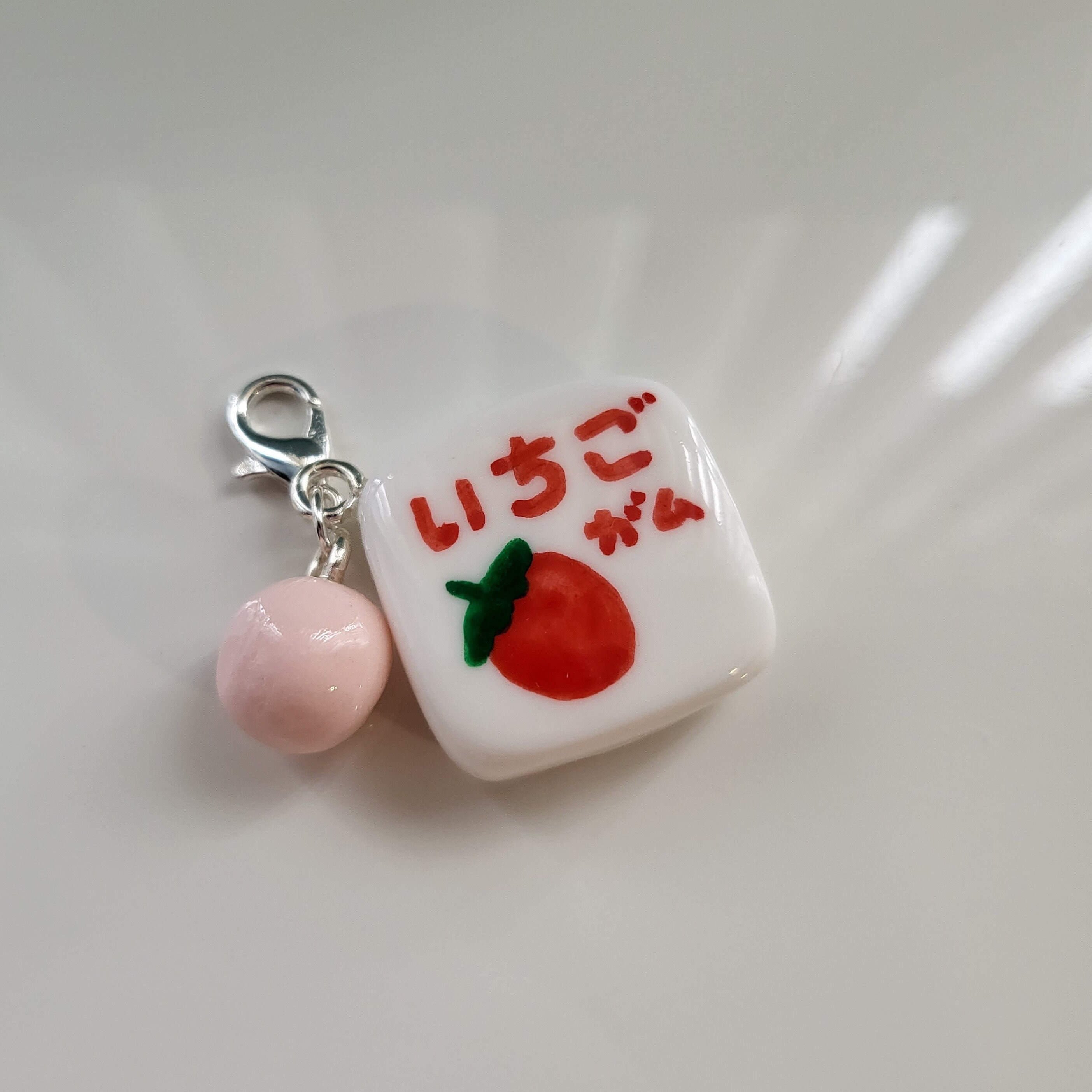 Japanese Snack Charms / Strawberry Apollo Bunny Chocolate, Peko