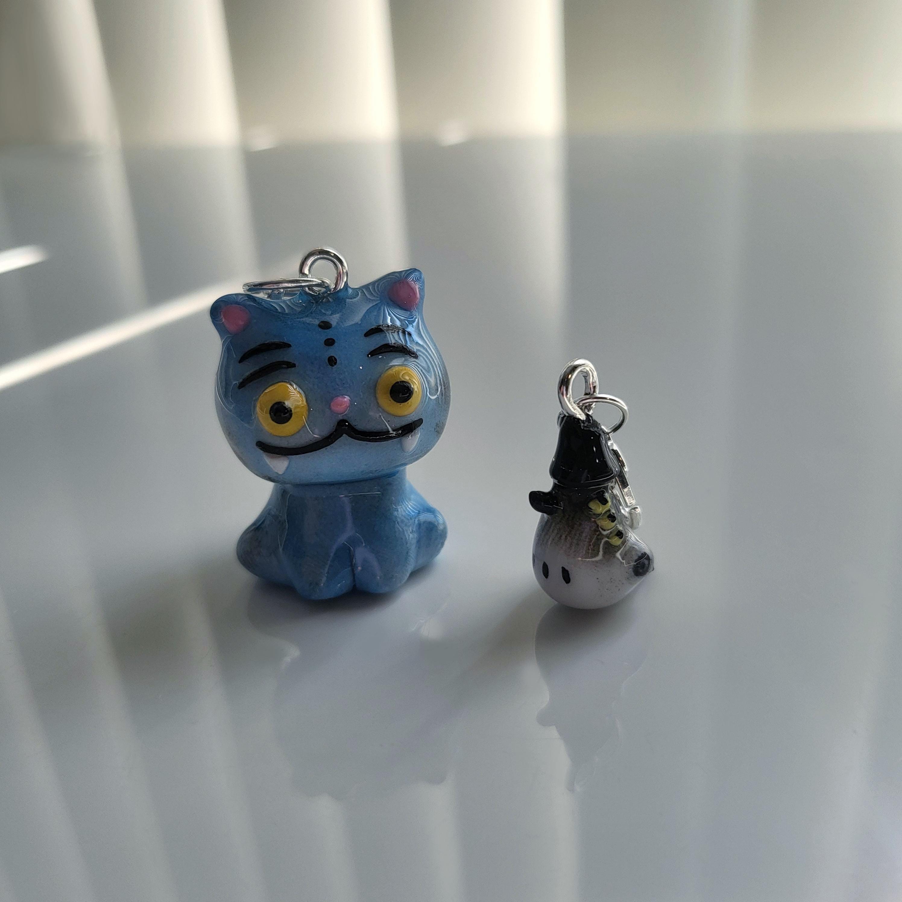 悪魔の虎と鳥 || 手作りポリマークレイキーホルダー - Etsy 日本