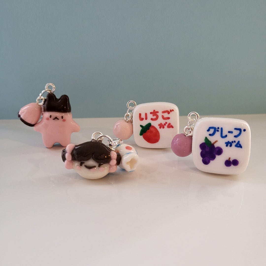 Japanese Snack Charms / Strawberry Apollo Bunny Chocolate, Peko