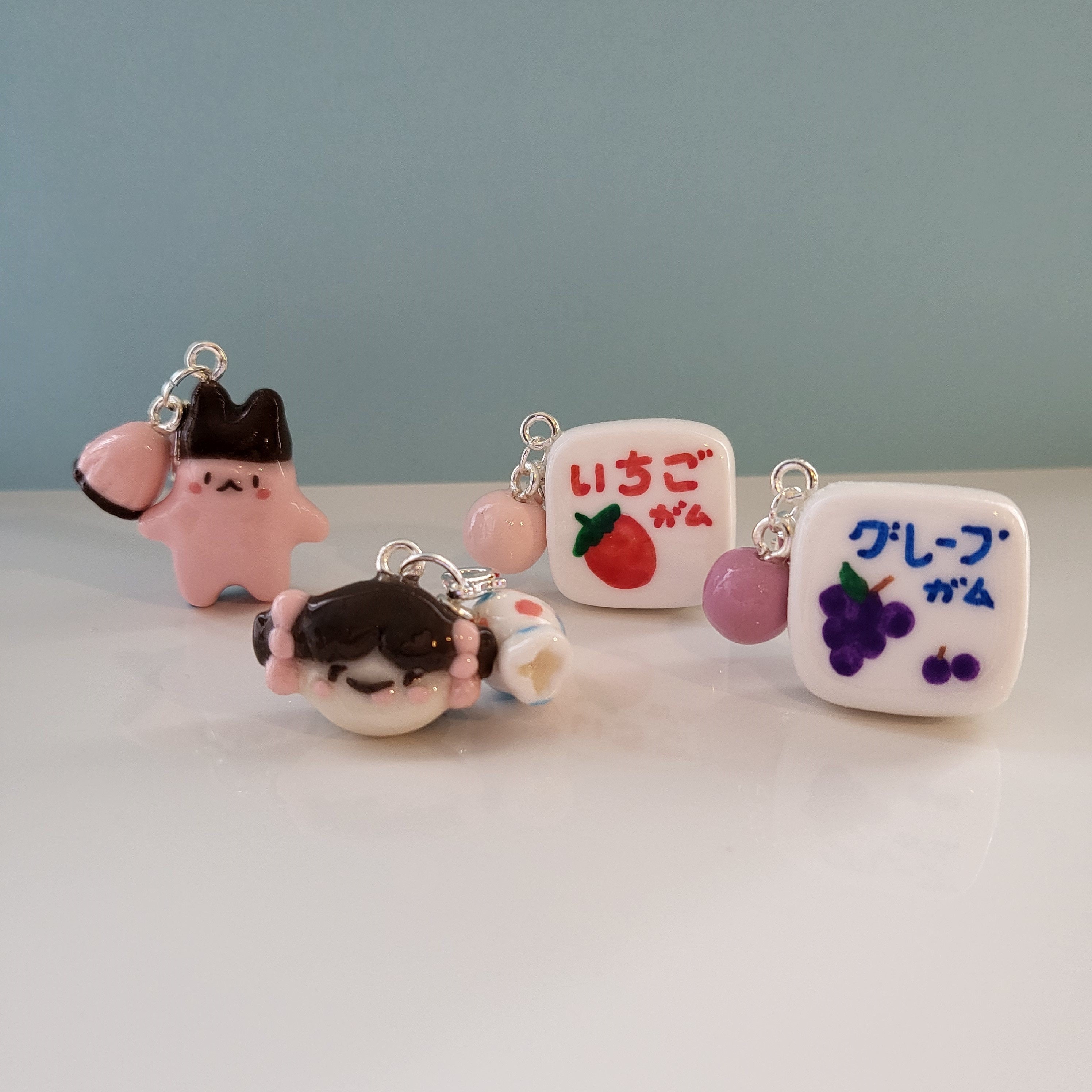 Japanese Snack Charms / Strawberry Apollo Bunny Chocolate, Peko