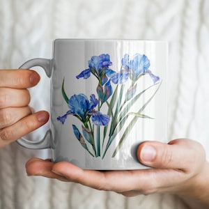 Iris Mug, Flower Mug, Floral Mug, Botanical Mug, Anthology Mug, Iris Gift, Flower Gift, Floral Gift, Botanical Gift, Anthology Gift