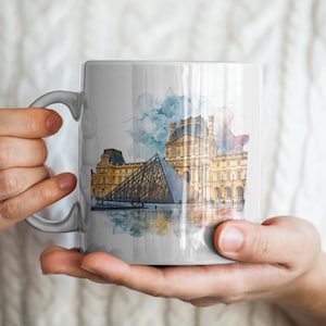 Louvre Mug, Paris Mug, France Mug, Geography Mug, Landmark Mug, Louvre Gift, Paris Gift, France Gift, Geography Gift, Landmark Gift