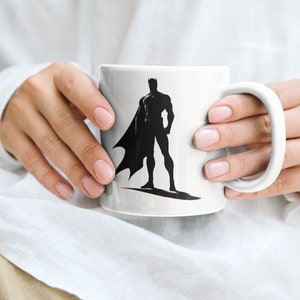 Superhero Mug, Silhouette Mug, Cape Crusader Mug, Hero Mug, Superhero Gift, Silhouette Gift, Cape Crusader Gift, Hero Lover Gift