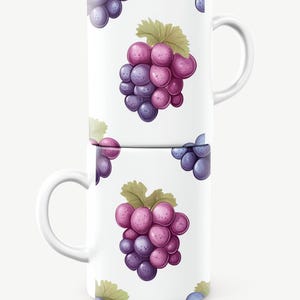 Grape Mug, Fruit Mug, Berry Mug, Food Mug, Culinary Mug, Grape Gift, Fruit Gift, Berry Gift, Food Gift, Culinary Gift
