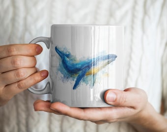 Blue Whale Mug, Whale Mug, Mammal Mug, Animal Mug, Marine Mug, Blue Whale Gift, Whale Gift, Mammal Gift, Animal Gift, Marine Gift