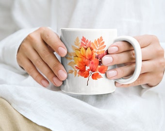 Autumn Leaves Mug, Fall Mug, Foliage Mug, Nature Mug, Autumn Decor, Fall Decor, Autumn Gift, Fall Gift, Foliage Gift, Nature Lover Gift