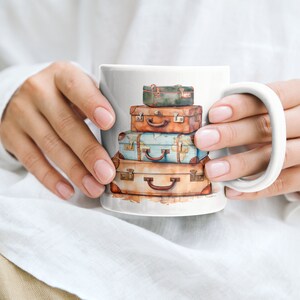 Vintage Suitcase Mug, Suitcase Mug, Travel Mug, Traveler Mug, Vintage Gift, Suitcase Gift, Travel Gift, Traveler Gift, Adventure Lover Gift