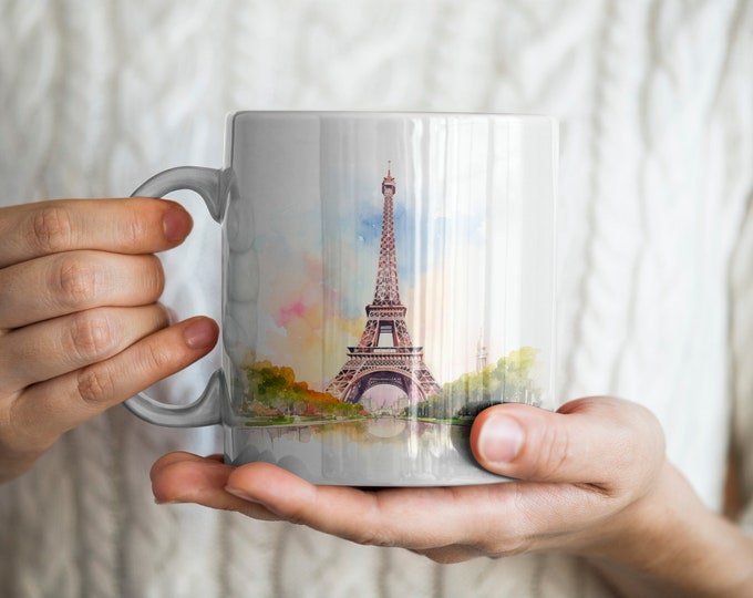 Eiffel Tower Mug, Paris Mug, France Mug, Landmark Mug, Travel Mug, Traveler Mug, Eiffel Tower Gift, Paris Gift, France Gift, Traveler Gift