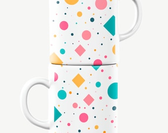 Shapes Mug, Colorful Mug, Geometric Mug, Abstract Mug, Pattern Mug, Shapes Gift, Colorful Gift, Geometric Gift, Abstract Gift, Pattern Gift