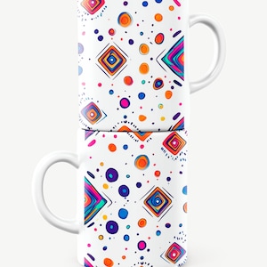 Geometric Mug, Abstract Mug, Pattern Mug, Colorful Mug, Shapes Mug, Geometric Gift, Abstract Gift, Pattern Gift, Colorful Gift, Shapes Gift