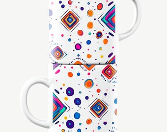 Geometric Mug, Abstract Mug, Pattern Mug, Colorful Mug, Shapes Mug, Geometric Gift, Abstract Gift, Pattern Gift, Colorful Gift, Shapes Gift