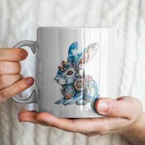 Steampunk Mug, Bunny Mug, Rabbit Mug, Animal Mug, Sci-Fi Mug, Steampunk Gift, Bunny Gift, Rabbit Gift, Animal Gift, Sci-Fi Gift