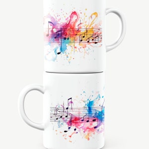 Music Notes Mug, Music Mug, Musician Mug, Sheet Music Mug, Music Notes Gift, Music Lover Gift, Musician Gift, Sheet Music Gift