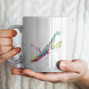 Praying Mantis Mug, Insect Mug, Bug Mug, Entomology Mug, Praying Mantis Gift, Insect Lover Gift, Bug Lover Gift, Entomology Gift
