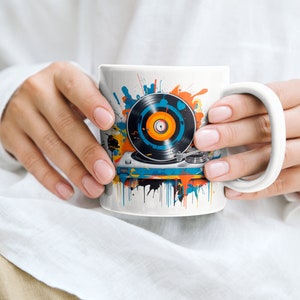 Vinyl Record Mug, Turntable Mug, Music Mug, Vinyl Collector Mug, Vinyl Record Gift, Music Lover Gift, Turntable Gift, Vinyl Collector Gift