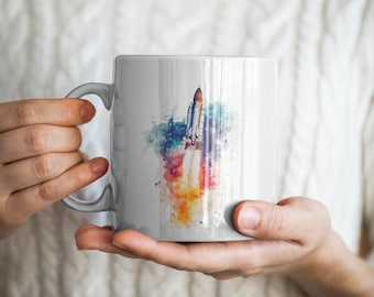Rocket Mug, Spaceship Mug, Astronaut Mug, Space Mug, Spacecraft Mug, Rocket Gift, Spaceship Gift, Astronaut Gift, Space Gift