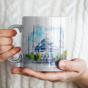 Blue Mosque Mug, Istanbul Mug, Turkey Mug, Geography Mug, Landmark Mug, Blue Mosque Gift, Istanbul Gift, Turkey Gift, Geography Gift