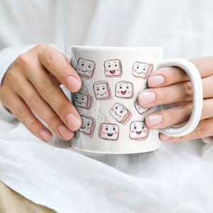 Marshmallows Mug, Cartoon Mug, Food Mug, Cute Mug, Baking Mug, Marshmallows Gift, Cartoon Gift, Food Gift, Cute Gift, Baking Gift