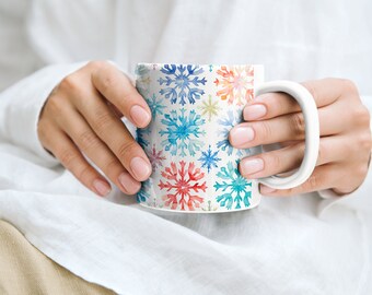 Snowflakes Mug, Winter Mug, Holiday Mug, Christmas Mug, Winter Decor, Snowflakes Gift, Winter Gift, Holiday Gift, Christmas Gift
