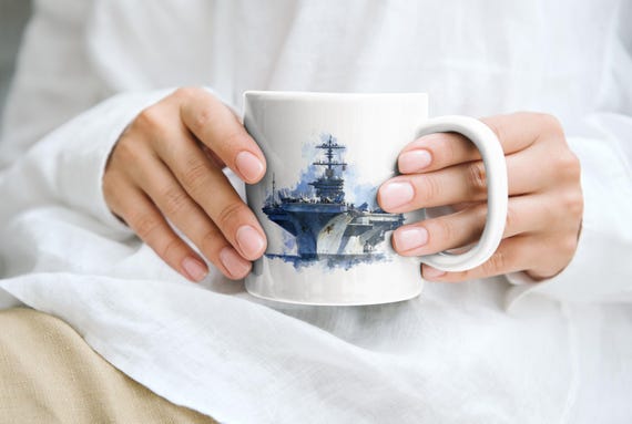 Aircraft Carrier Mug, Boat Mug, Military Mug, Vehicle Mug, Travel Mug,  Aircraft Carrier Gift, Boat Gift, Military Gift, Vehicle Gift