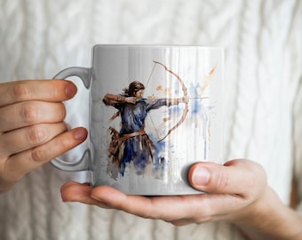 Archer Mug, Archery Mug, Athlete Mug, Sports Mug, Bow & Arrow Mug, Archer Gift, Archery Gift, Athlete Gift, Sports Gift, Bow and Arrow Gift