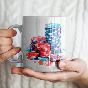 Poker Chips Mug, Poker Mug, Games Mug, Gambler Mug, Casino Mug, Poker Chips Gift, Poker Lover Gift, Games Gift, Gambler Gift, Casino Gift