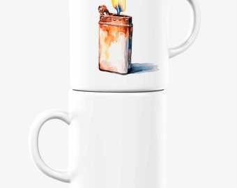 Lighter Mug, Flame Mug, Fire Mug, Lighter Gift, Flame Gift, Fire Gift, Dishwasher & Microwave Safe Mug