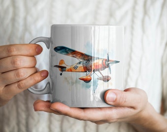 Retro Airplane Mug, Airplane Mug, Aviation Mug, Traveler Mug,  Transportation Mug, Airplane Gift, Aviation Gift, Traveler Gift, Retro Gift