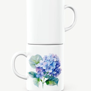 Hydrangea Blossom Mug, Flower Mug, Floral Mug, Nature Mug, Hydrangea Lover Gift, Flower Gift, Nature Lover Gift, Dishwasher/Microwave Safe