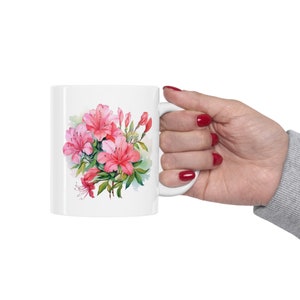 Azalee Becher, Blumen Becher, Blumenbecher, Botanischer Becher, Anthologie Becher, Azalee Geschenk, Blumengeschenk, Blumengeschenk, Botanisches Geschenk, Anthologengeschenk Bild 4
