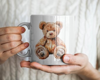 Teddy Bear Mug, Stuffed Animal Mug, Plushie Mug, Bear Mug, Animal Mug, Teddy Bear Gift, Stuffed Animal Gift, Plushie Gift, Bear Gift
