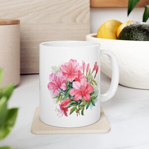 Azalee Becher, Blumen Becher, Blumenbecher, Botanischer Becher, Anthologie Becher, Azalee Geschenk, Blumengeschenk, Blumengeschenk, Botanisches Geschenk, Anthologengeschenk Bild 2