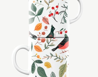 Plants Mug, Birds Mug, Nature Mug, Vegetation Mug, Botany Mug, Plants Gift, Birds Gift, Nature Gift, Vegetation Gift, Botany Gift