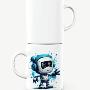 Robot Mug, Robotics Mug, Technology Mug, Technology Gift, Robot Lover Gift, Robitcs Lover Gift, Engineer Gift, Dishwasher & Microwave Safe