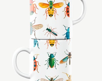 Insektenbecher, Käferbecher, Entomologiebecher, Tierbecher, Musterbecher, Insektengeschenk, Käfergeschenk, Entomologiegeschenk, Tiergeschenk, Mustergeschenk