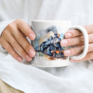 Steam Train Mug, Locomotive Mug, Travel Mug, Traveler Mug, Transportation Mug, Steam Train Gift, Locomotive Gift, Traveler Gift, Travel Gift