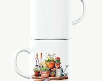 Gardening Mug, Garden Mug, Gardener Mug, Pots Mug, Plants Mug, Garden Tools Mug, Gardening Gift, Garden Gift, Gardener Gift, Plants Gift