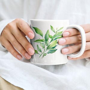 Tea Leaves Mug, Tea Mug, Plant Mug, Leaves Mug, Nature Mug, Tea Leaves Gift, Tea Lover Gift, Plant Gift, Leaves Gift, Nature Lover Gift