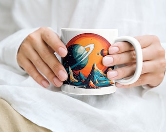 Tazza pianeta, tazza sistema solare, tazza spaziale, tazza cosmica, tazza astronomica, regalo pianeta, regalo astronomo, regalo spaziale, lavabile in lavastoviglie e adatta al microonde
