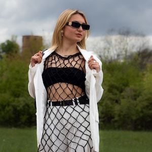 Handcrafted Macrame Net Dress: Sleeveless Beach Tunic