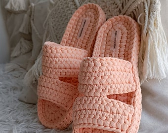 Cotton House Slippers for Women • Handmade Indoor Shoes with Rubber Sole • Soft & Cozy Home Footwear