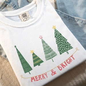 Christmas Shirt, Womens Christmas Shirt,Christmas Shirt for Women,Christmas Women,Merry Christmas Shirt,Merry & Bright Shirt,Comfort Colors®