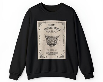 Sudadera Black Cat Club de Salem, sudadera de Salem, sudadera de Massachusetts, camisa de Halloween, ropa de otoño