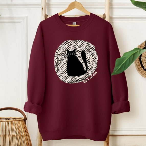 Black Cat Sweatshirt, Black Cat Club, Black Cat Gifts, Cat Mom, Cat Sweatshirt, Cat Halloween Shirt, Pet Sweatshirt, Halloween Gift