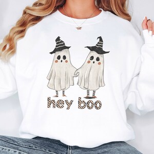 Hey Boo Halloween Sweatshirt, Halloween Sweatshirts, Cute Ghost Sweatshirt, Halloween Gift