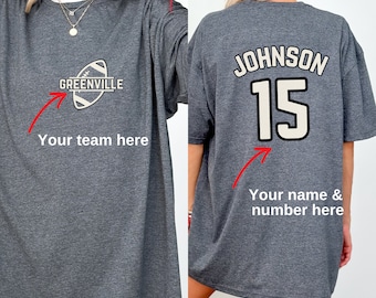 Custom Football Shirt, Custom Team Shirt, Personalized Shirt, Team Merch, Football Gift, Fall Clothing, Football Shirt