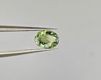 AAA Quality Genuine Green Sapphire Stone / 1.10 ct Oval Sapphire Excellent Cut Gemstone / 6.97 x 5.13 mm Size Jewelry Making Gemstone