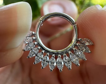 Boucles D'oreilles Cloutées à Angle Avec Diamants Marquise - Or 14 Carats, Diamants De Laboratoire 1.50 Ct - Neuf Sans écrin